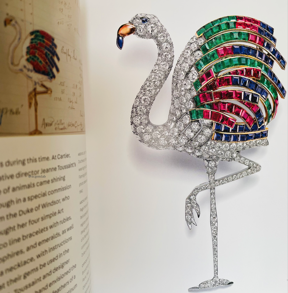 Custom jewellery items, like the Iconic Flamingo Brooch by Cartier are the ultimate way of showing someone how much you care. 